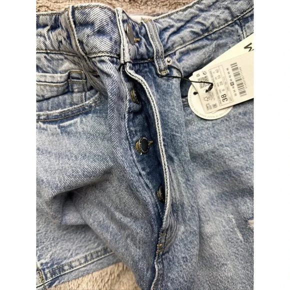 Stradivarius Mom Petite Jeans High Rise Button Fly Vintage Women's US 6 New - Picture 12 of 16